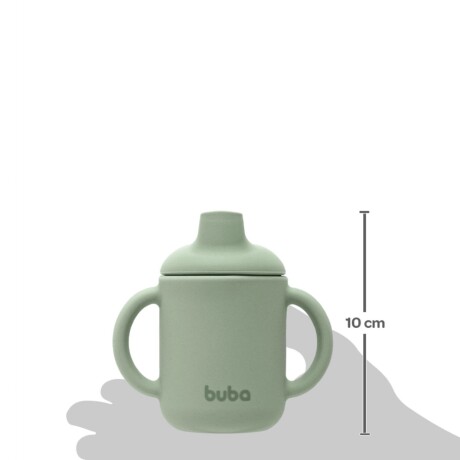 Vaso silicona con asa verde