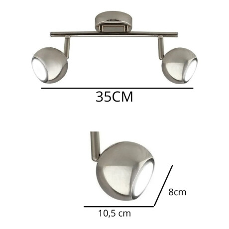 LUMINARIA DE ADOSAR GINA X2 Luminaria de Adosar Gina Doble Orientable Plateado
