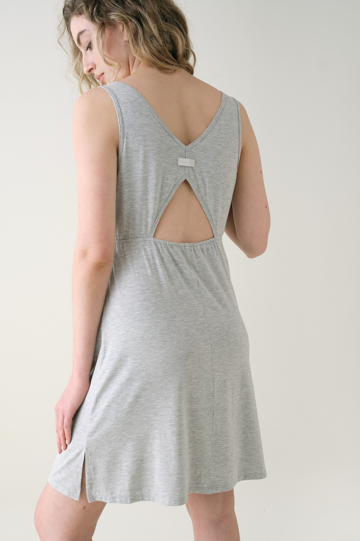 Camisón Midi Viscosa Gris Melange