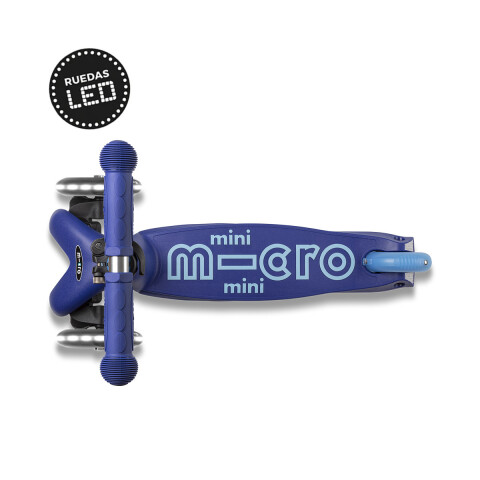 Monopatín Micro Mini Deluxe LED Ajustable con 3 Ruedas AZUL