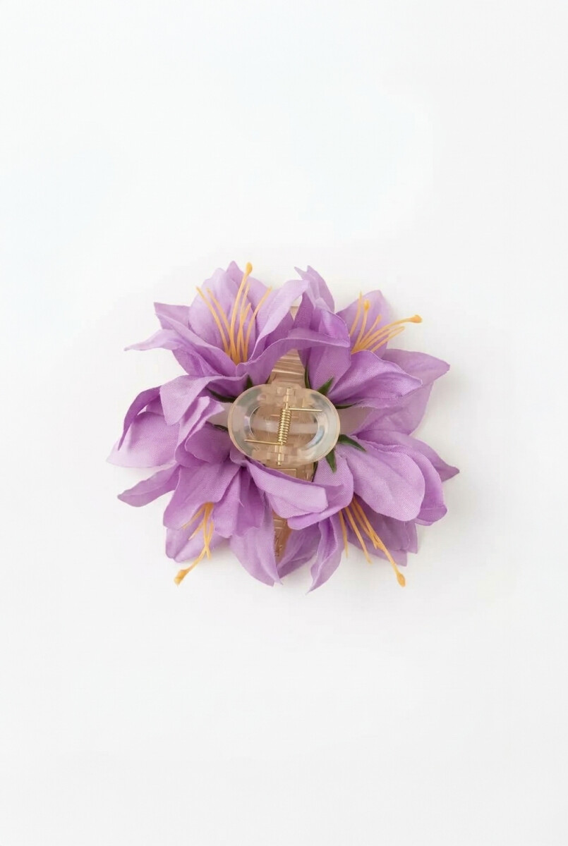 Broche flor dahlia tela - lila 