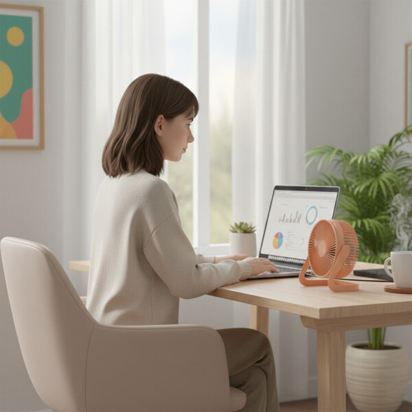 Ventilador De Escritorio Portatil Inclinable 14,5 Cm Usb Color Rosa