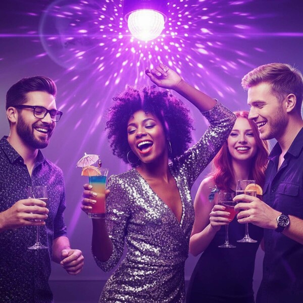 Luz De Escenario Led Bola De Luces UV Control Remoto 6W 220V Color Negro