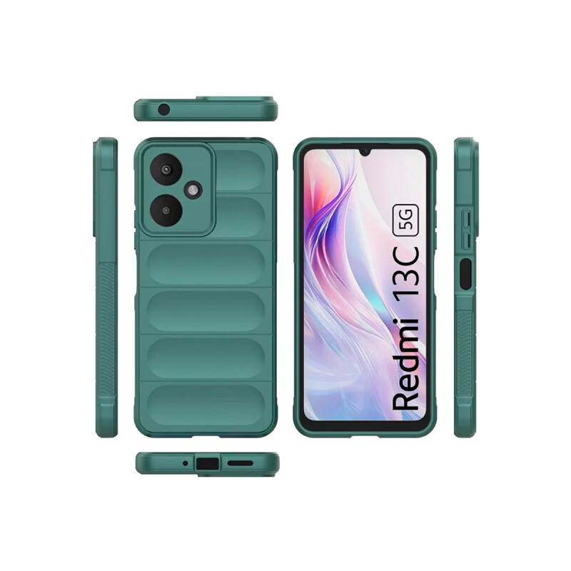 Protector para Xioami Redmi 13C 5G engomado textura verde Protector Para Xioami Redmi 13c 5g Engomado Textura Verde