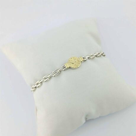 Pulsera de plata 925 con double de oro 18k. Espíritu Santo. Pulsera de plata 925 con double de oro 18k. Espíritu Santo.