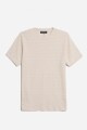 T-shirt con bordado y textura BEIGE