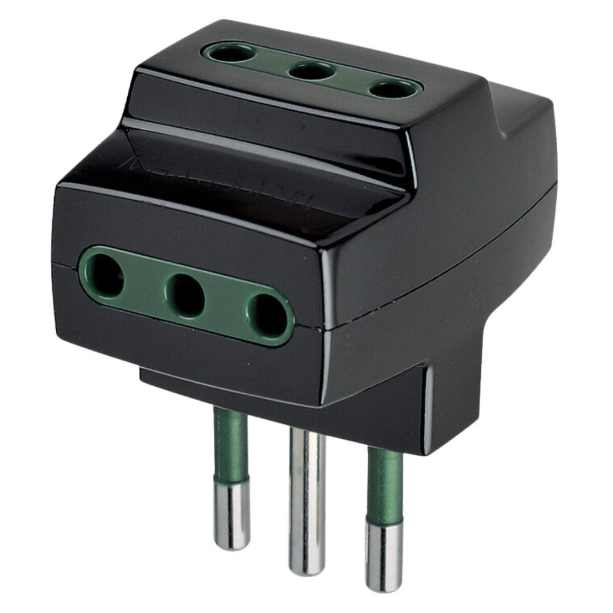 FICHA TRIPLE 2P+T 10A. MAX 1500W. NEGRO VIMAR 