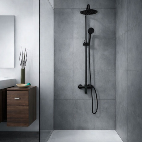 Griferia Barral De Ducha Monocomando Negro Mate Aqualia Alassio Ii 000