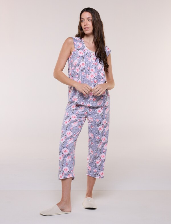 Pijama Con Capri GRIS/MULTI
