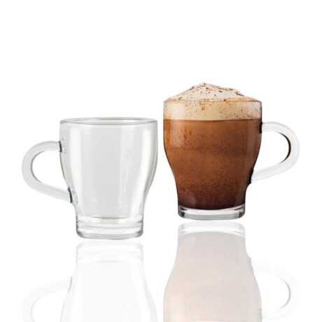 Set X6 Taza de Café c/Asa Jamaica en Vidrio 170Ml Citinova Transparente