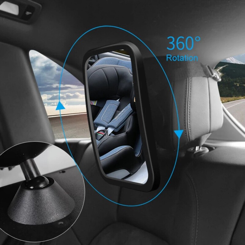 Espejo Retrovisor Auto Bebe Asiento Seguridad Infantil Visión 360 grados Espejo Retrovisor Auto Bebe Asiento Seguridad Infantil Visión 360 grados