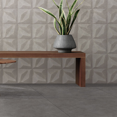 Porcelanato Gris Cemento Mate Liso 61.1X61.1Cm Piso Pared GAMAS DE GRIS