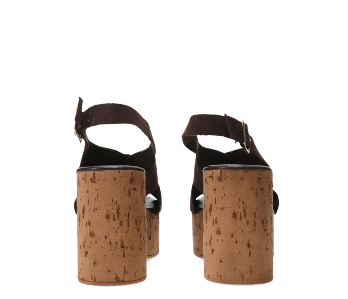 Sandalias de Mujer Bottero con Plataforma de Corcho Marrón Café
