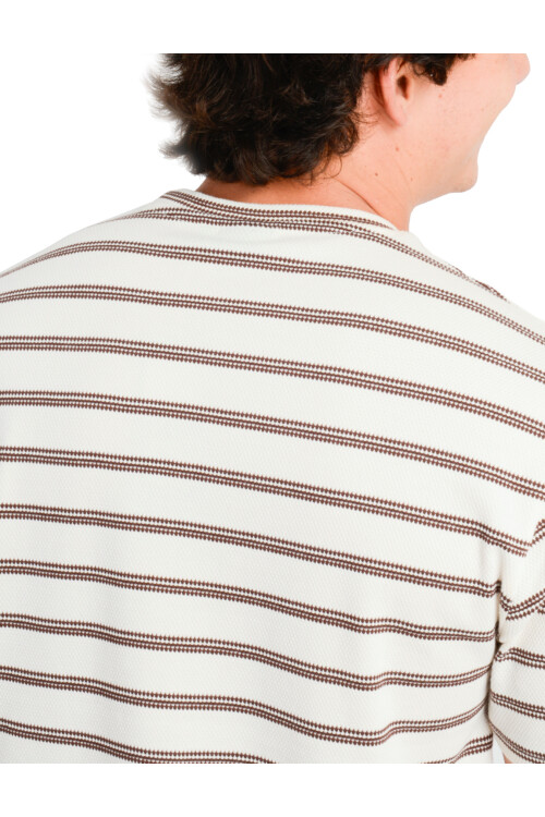 Remera O'Neill Textured Stripe Crew Crema