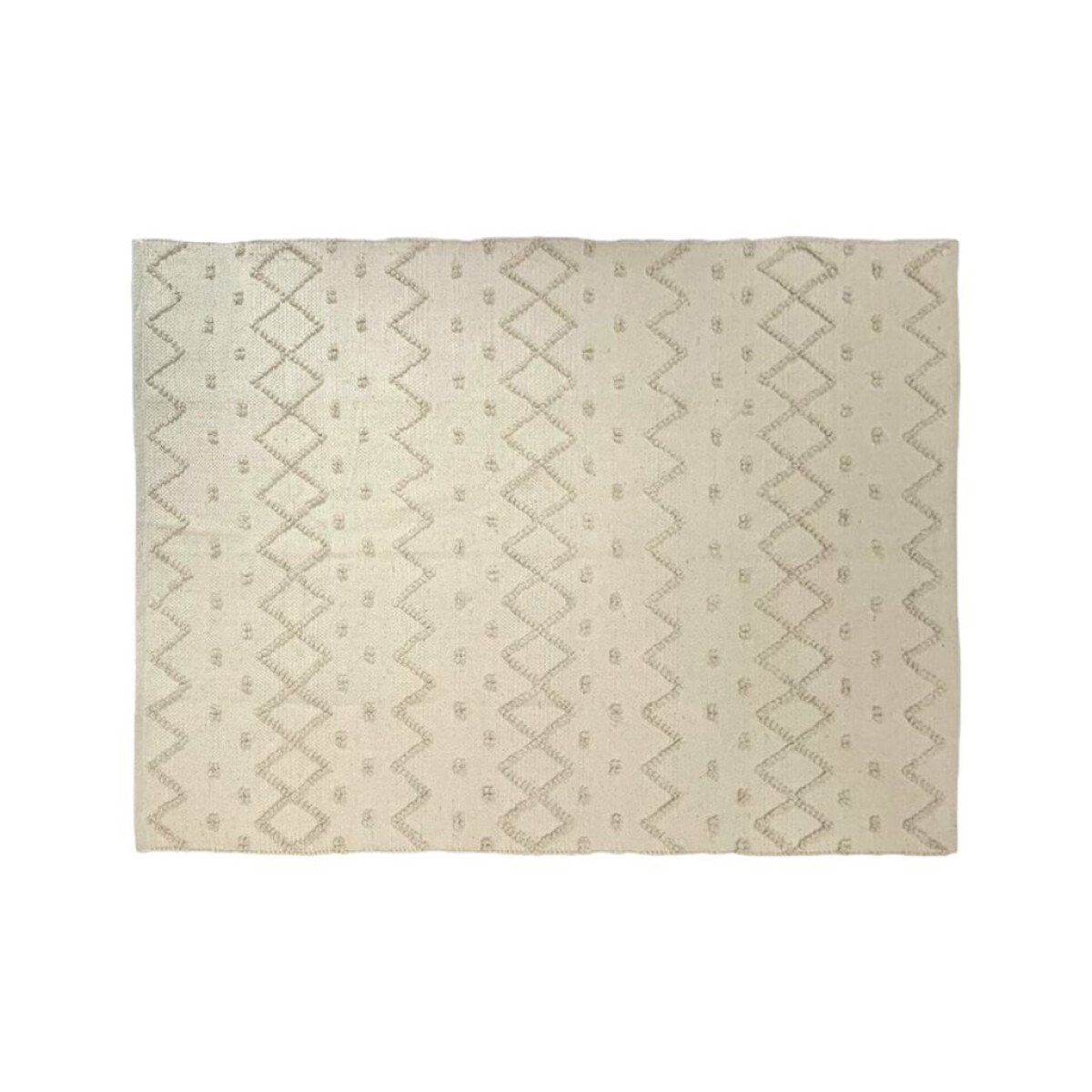 ALFOMBRA NATURAL 122X178CM PUNTOS ZIGZAG 