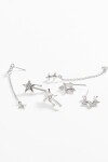 Set de caravanas estrella plateado