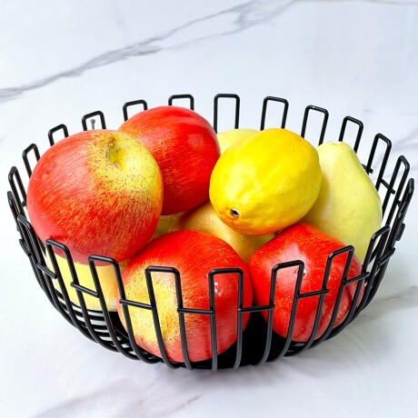 Frutero De Mesa Metálico Negro Ø 27cm x Alto 10cm Frutero De Mesa Metálico Negro Ø 27cm x Alto 10cm