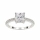 Anillo con zirconia talla carre al centro Anillo con zirconia talla carre al centro