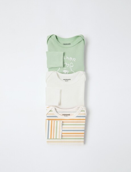 KIT CON 3 BODY DE BEBÉ MULTICOLOR
