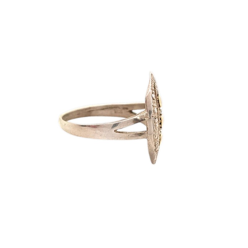 Anillo Almendra-Plata y Oro-Sin Piedra-AN5150 sinpiedra