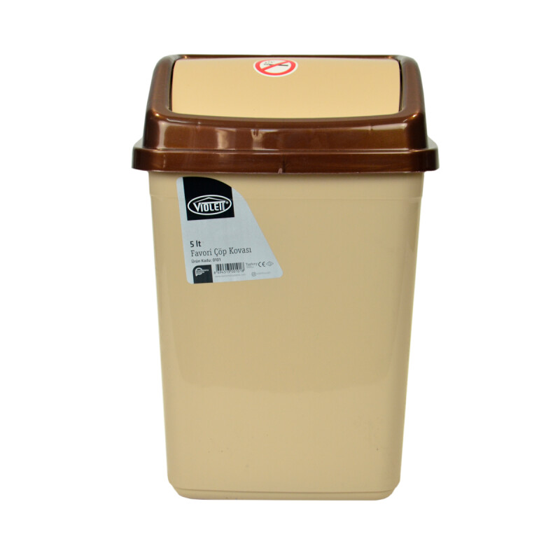 Tarro de residuos 5L con tapa vaivén BEIGE