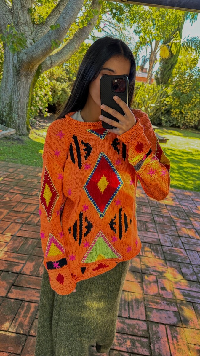 Sweater Gitano - Base Naranja 