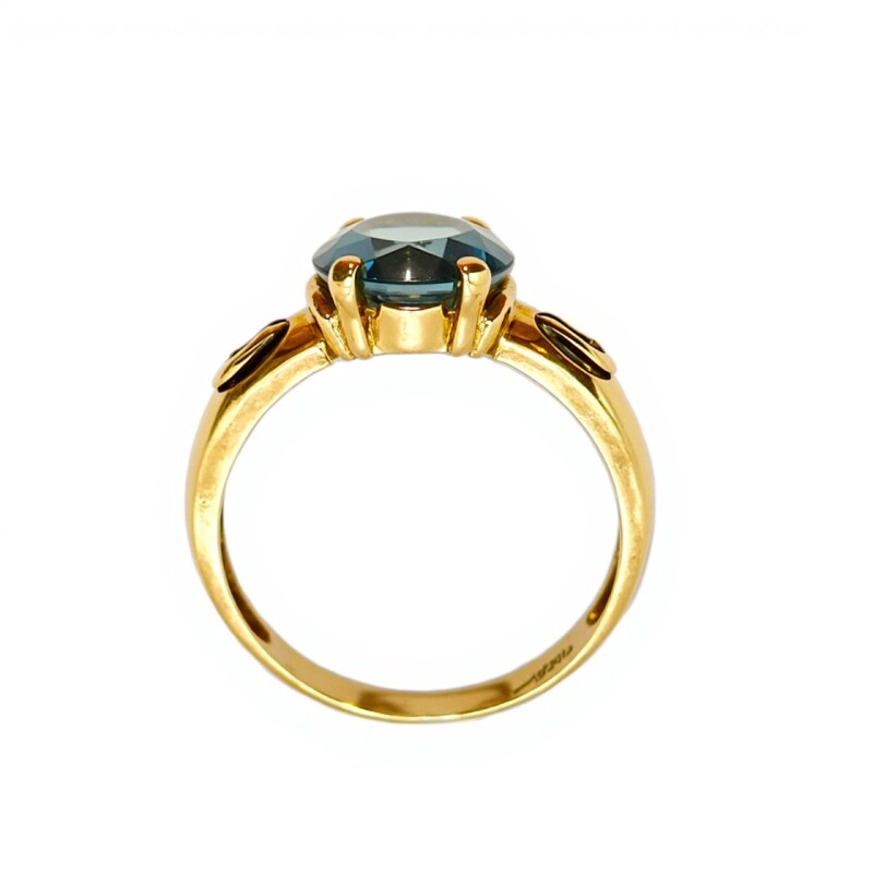 Anillo Solitario-Oro Bajo-Piedra Agua marina-AN8160 conpiedra