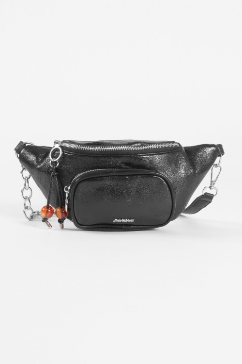 Riñonera de tela con bolsillo negro