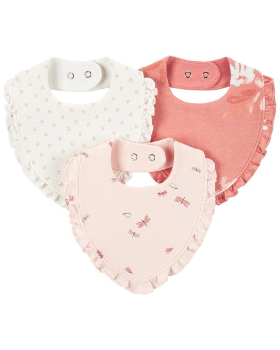 Set x3 baberos bandana carters flores rosa 