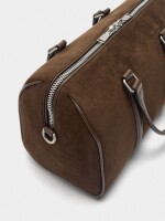 Bolso Bowling Efecto Ante marron