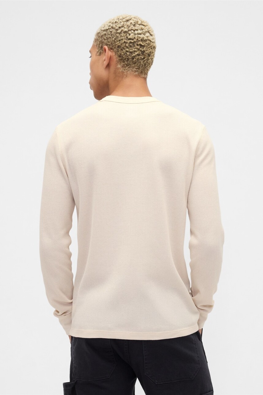 Remera Waffle Manga Larga Logo Gap Hombre Chino