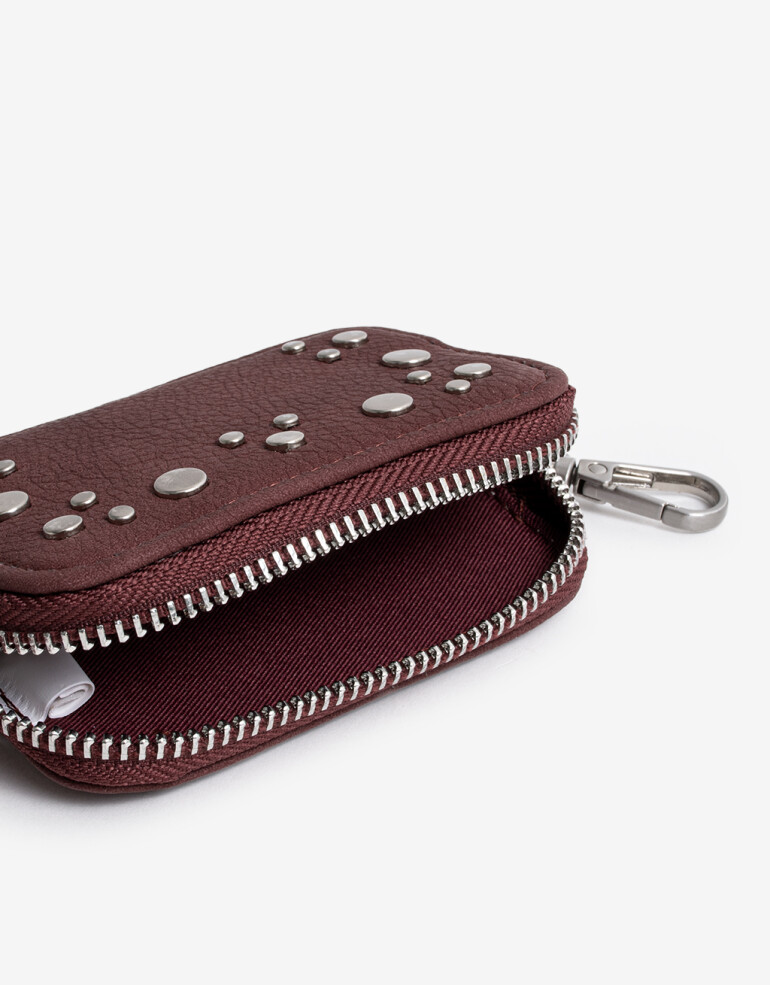 Monederos Monedero Con Tachas - Rojo Burdeaux