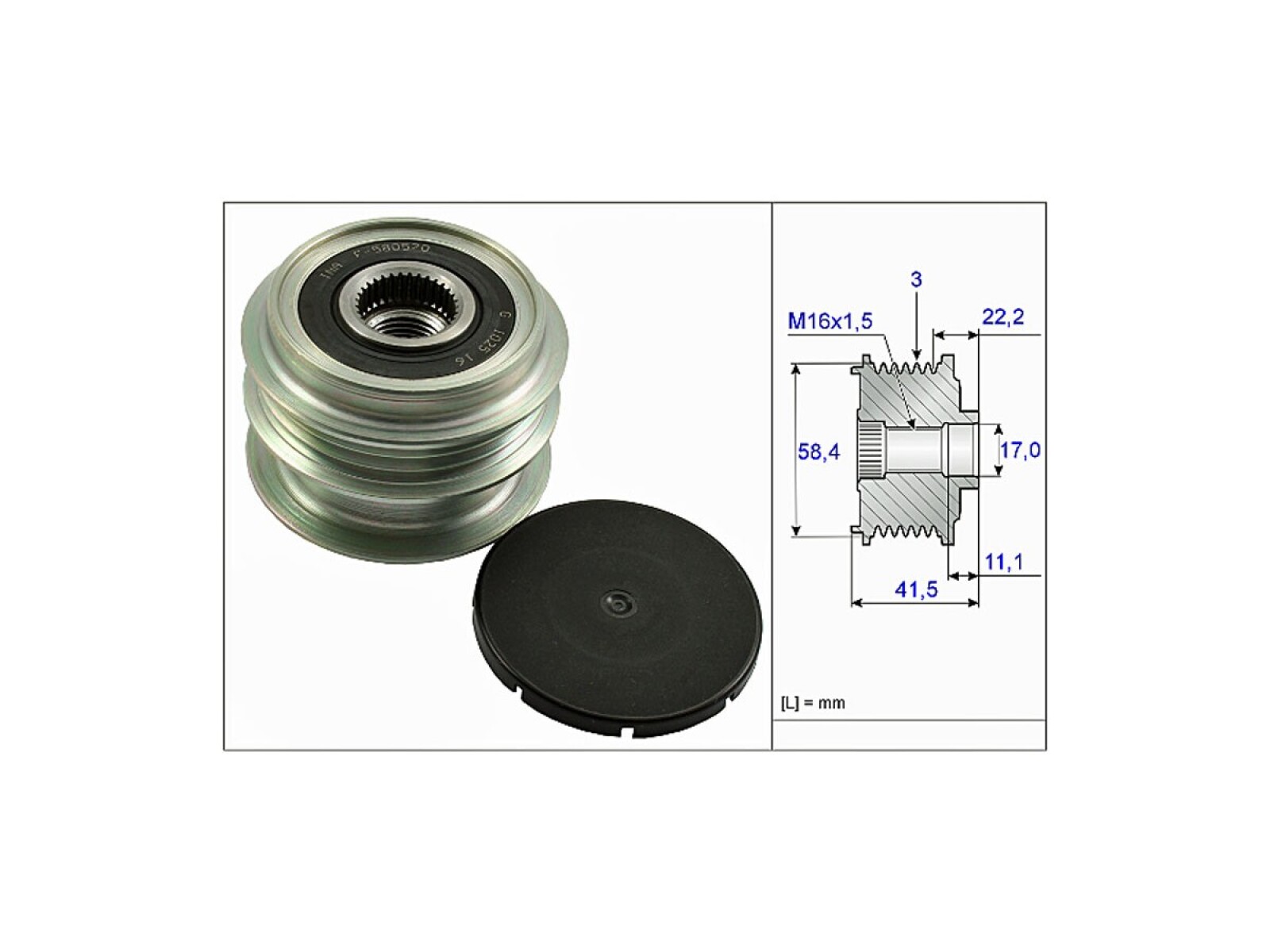 Polea Alternador Marcha Libre Renault Clio 16-25 