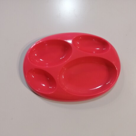Plato c/divisiones antideslizante coral