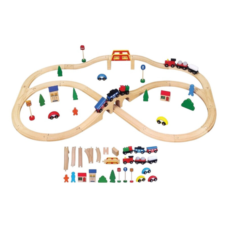 Set de Tren de Madera Viga Set de Tren de Madera Viga