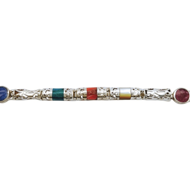 Pulsera varias-Plata peruana 950-Piedras varias-PU3029 conpiedra