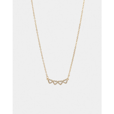 Collar Con Corazones Dorado
