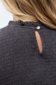 Blusa punto smock gris oscuro