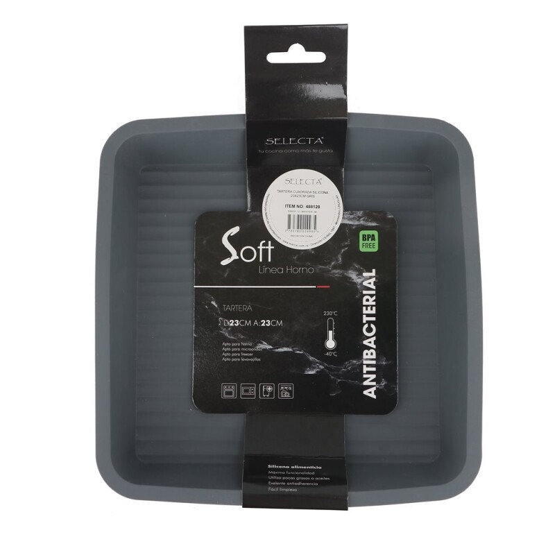 Tartera Cuadrada de Silicona Selecta 23 x 23 cm Gris TARTERA CUADRADA SILICONA 23X23CM GRIS