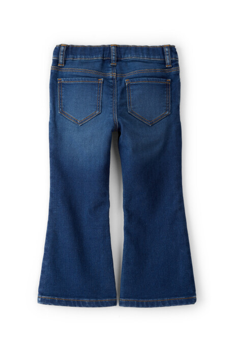 Pantalón jean, acampanado, diseño estrellas Sin color