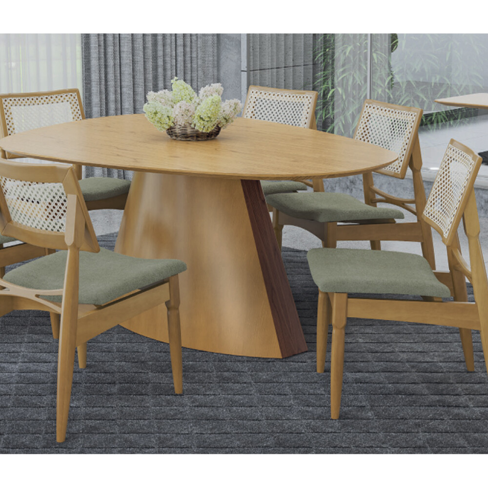 MESA DE COMEDOR OLIVIA ORGÁNICA COLOR NOGUEIRA Mesa De Comedor Olivia Orgánica Color Nogueira