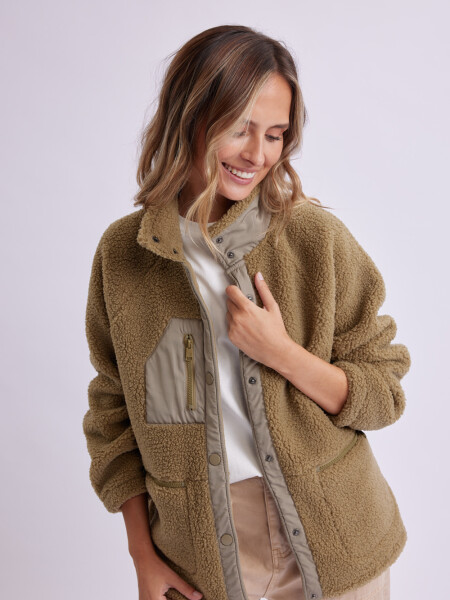 Campera Sherpa Verde Oliva