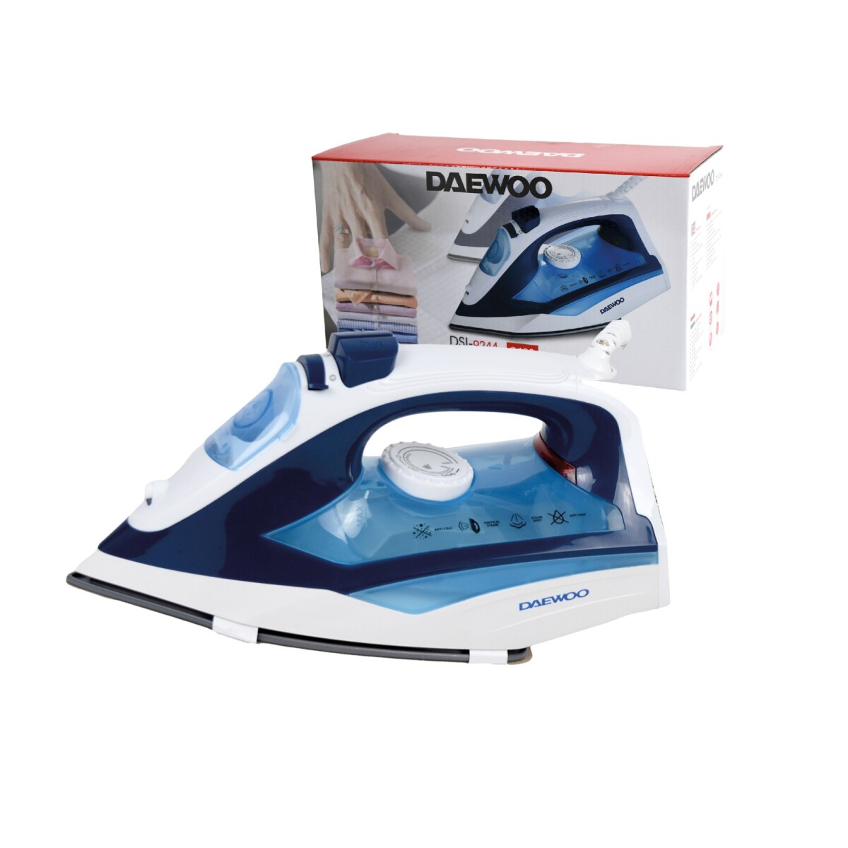 Plancha para ropa Daewoo con control de temperatura — El Clon