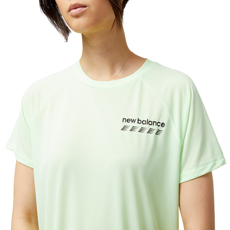 Remera New Balance Pacer de Mujer - WT31241GEN Verde Agua