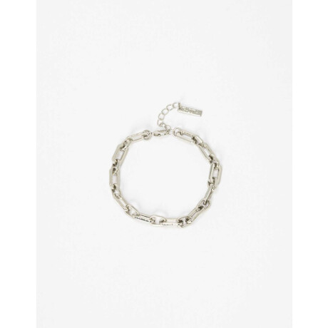 Pulsera Flexible Metal Eslabón. Plateado Rodio