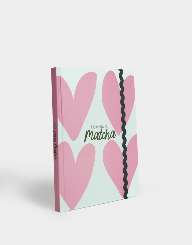 Anotadores Cuadernos y Memos Corazón Cuaderno A5 "matcha Girly" - Combinacion Bicolor
