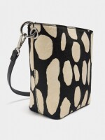Bolso Bandolera De Piel Estampado Animal negro