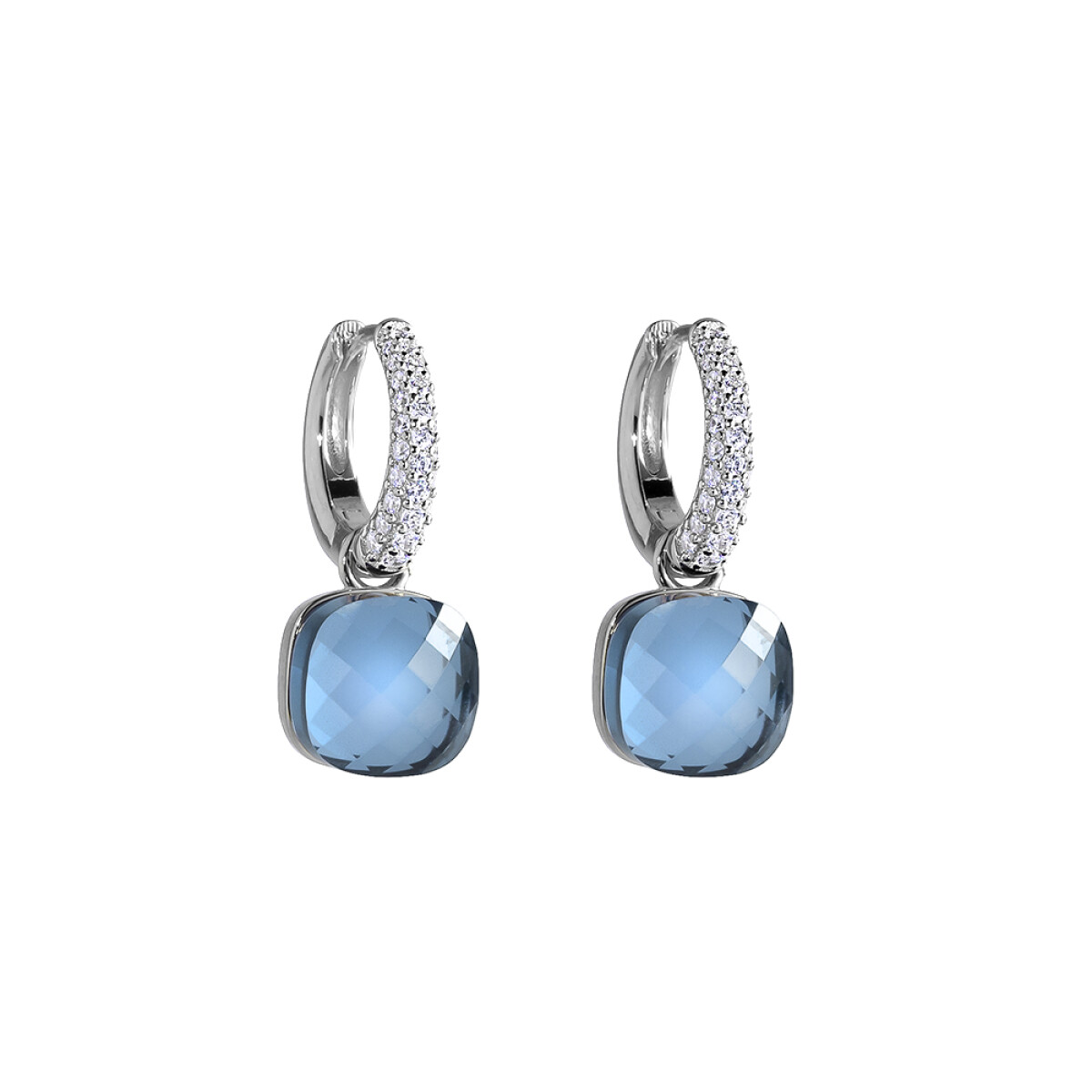 Aros Quinn Silver Sky Blue - Plata 925 