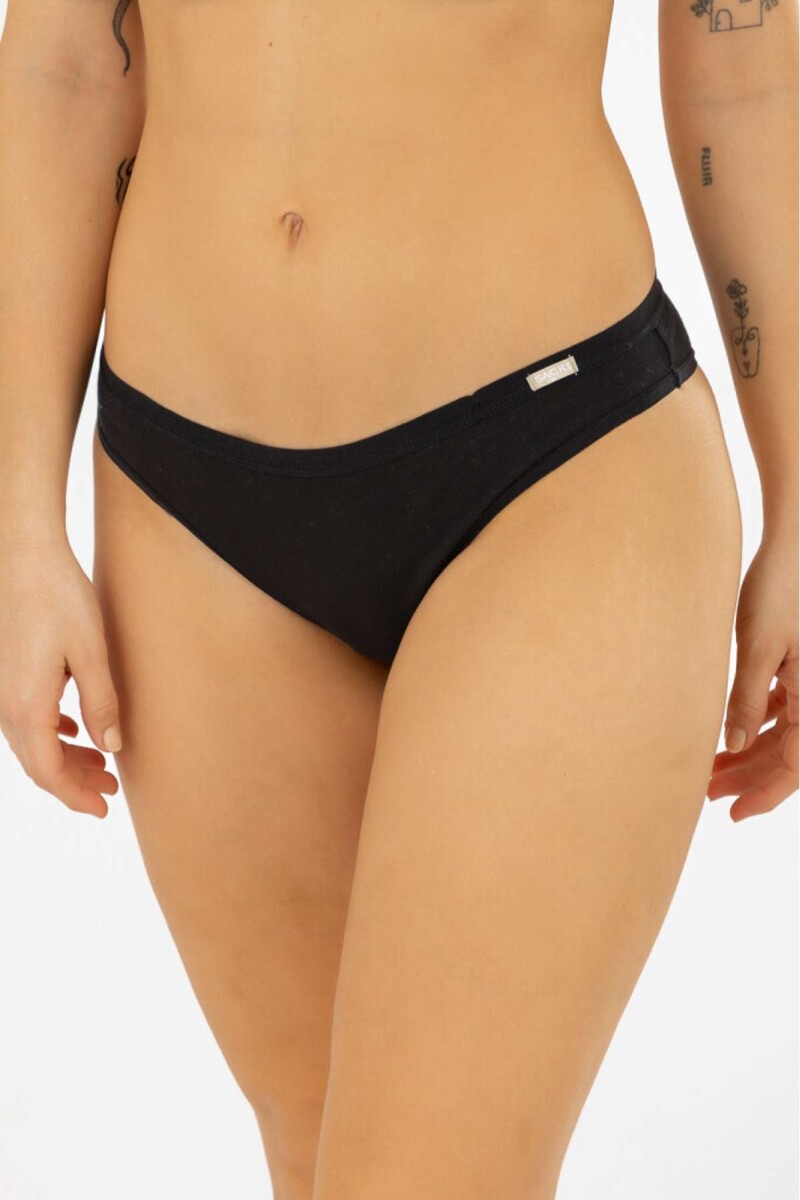 Bikini alta cotton - Negro 