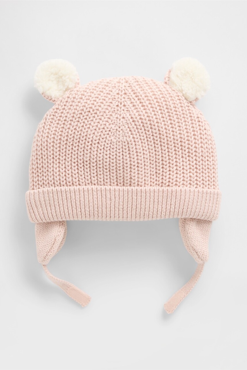 Gorro Con Corderito Bebé Dull Rose